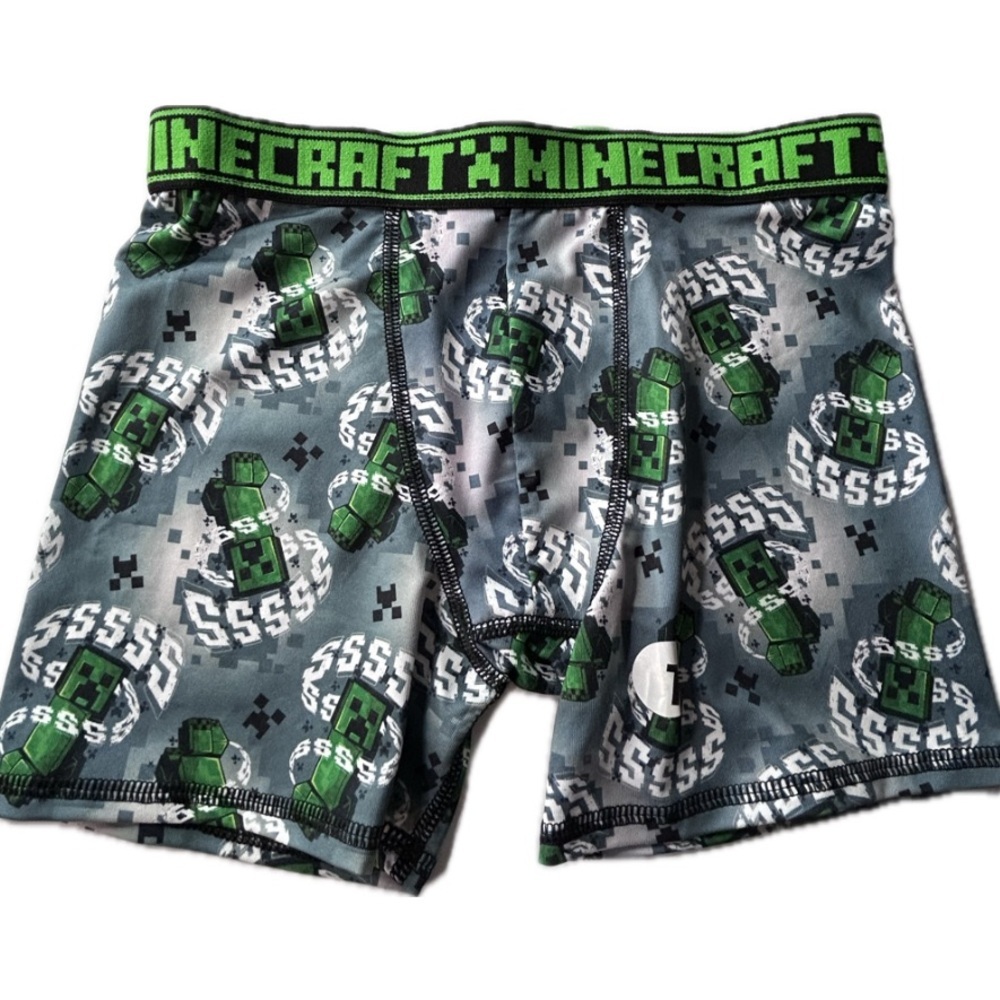 NEW! Minecraft 2 Pair Athletic Boxer Briefs Underwear Creeper & Ender Dragon 10 - Picture 10 of 15